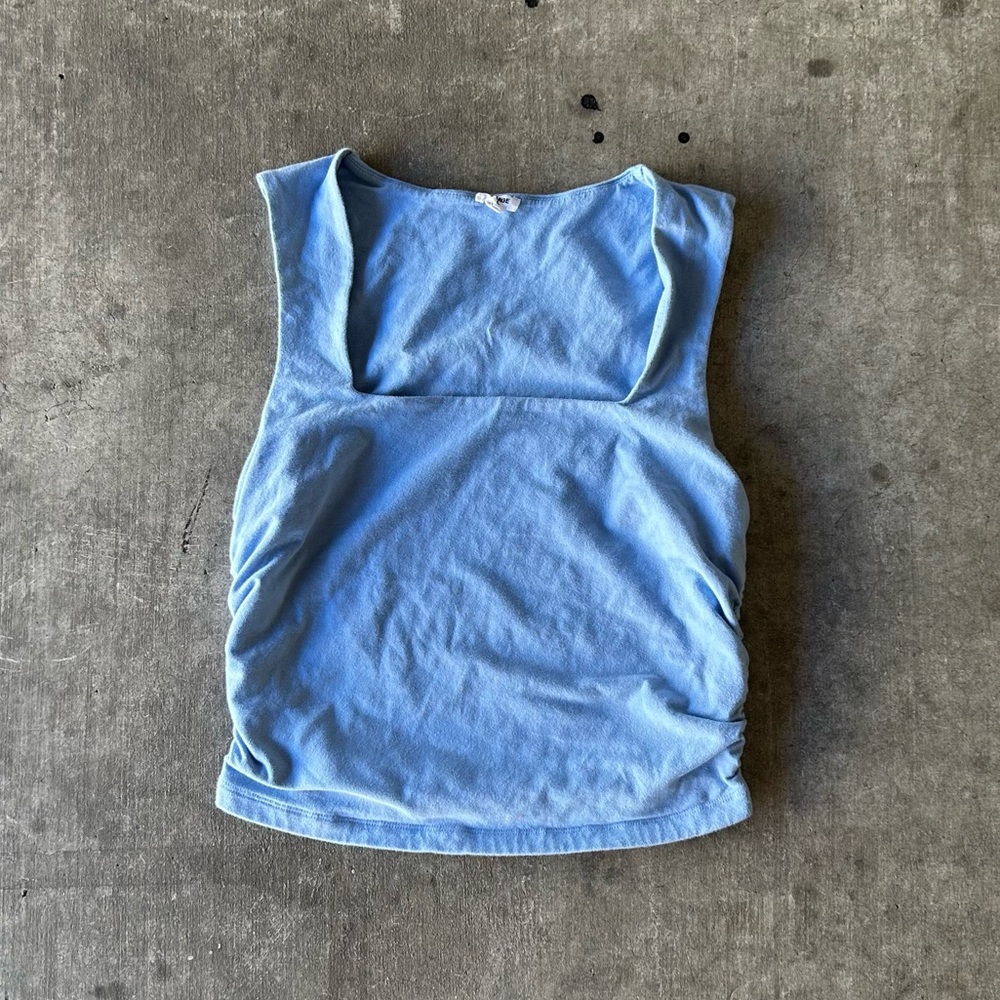 baby blue garage square top